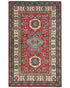 4x6 Red Kuba Afghan Hand Knotted Wool Area Rug